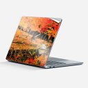 Surface Laptop 第7世代 13 インチ 用 スキンシール 全面スキンシール フル laptop7用 背面 底 ステッカー 保護シール キャラクター かわいい 023396 女性 顔 人物 008505 写真 秋 紅葉 川