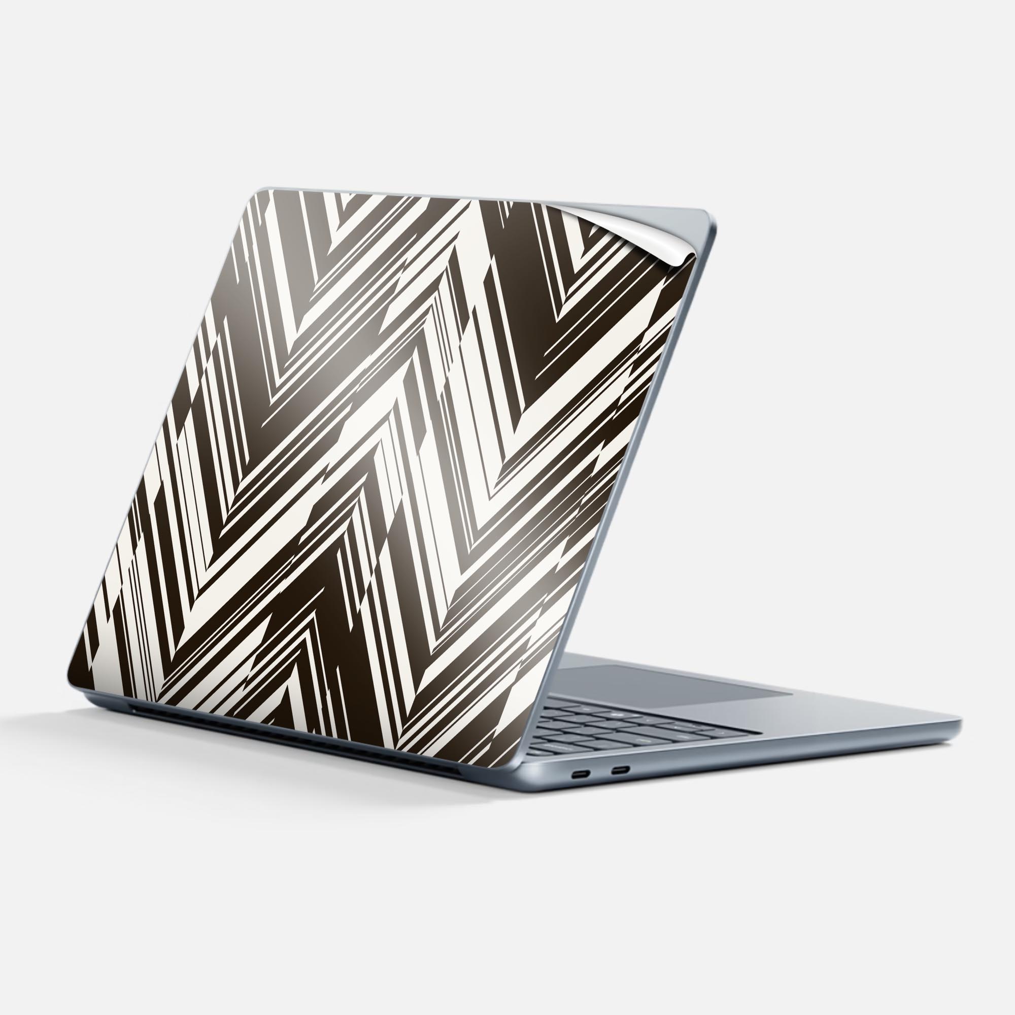 Surface Laptop 第7世代 13 インチ 用 スキンシール 全面スキンシール フル 背面 底 ステッカー 保護シール キャラクター かわいい 011701 模様 白 黒
