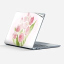 Surface Laptop 第7世代 13 インチ 用 スキンシール 全面スキンシール フル 背面 底 ステッカー 保護シール キャラクター かわいい 013500 花 チューリップ ピンク