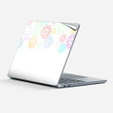 Surface Laptop 第7世代 13 インチ 用 スキンシール 全面スキンシール フル 背面 底 ステッカー 保護シール キャラクター かわいい 013800 花火 風景 白