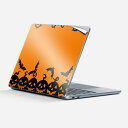 Surface Laptop 第7世代 13 インチ 用 スキンシール 全面スキンシール フル 背面 底 ステッカー 保護シール キャラクター かわいい 014611 ハロウィン かぼちゃ コウモリ