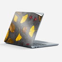 Surface Laptop 第7世代 13 インチ 用 スキンシール 全面スキンシール フル laptop7用 背面 底 ステッカー 保護シール キャラクター かわいい 023396 女性 顔 人物 014832 葉っぱ 秋 落ち葉 紅葉