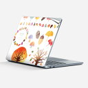 Surface Laptop 第7世代 13 インチ 用 スキンシール 全面スキンシール フル laptop7用 背面 底 ステッカー 保護シール キャラクター かわいい 023396 女性 顔 人物 014959 秋 季節 どんぐり