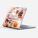 Surface Laptop 第7世代 13 インチ 用 スキンシール 全面スキンシール フル 背面 底 ステッカー 保護シール キャラクター かわいい 015418 ハロウィン カボチャ お菓子 英字 おばけ