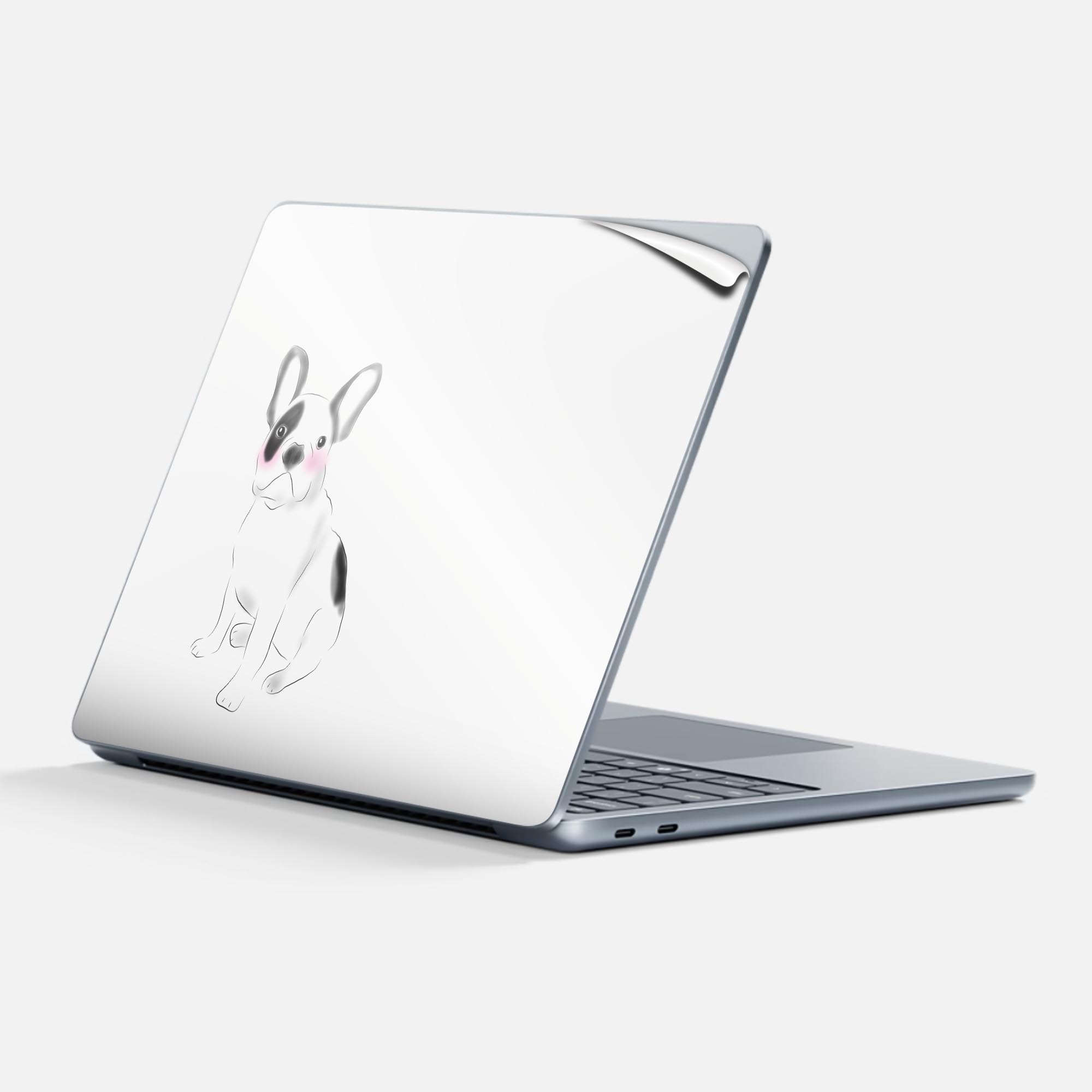 Surface Laptop 第7世代 13 インチ 用 スキンシール 全面スキンシール フル 背面 底 ステッカー 保護シール キャラクター かわいい 016291 犬 イラスト
