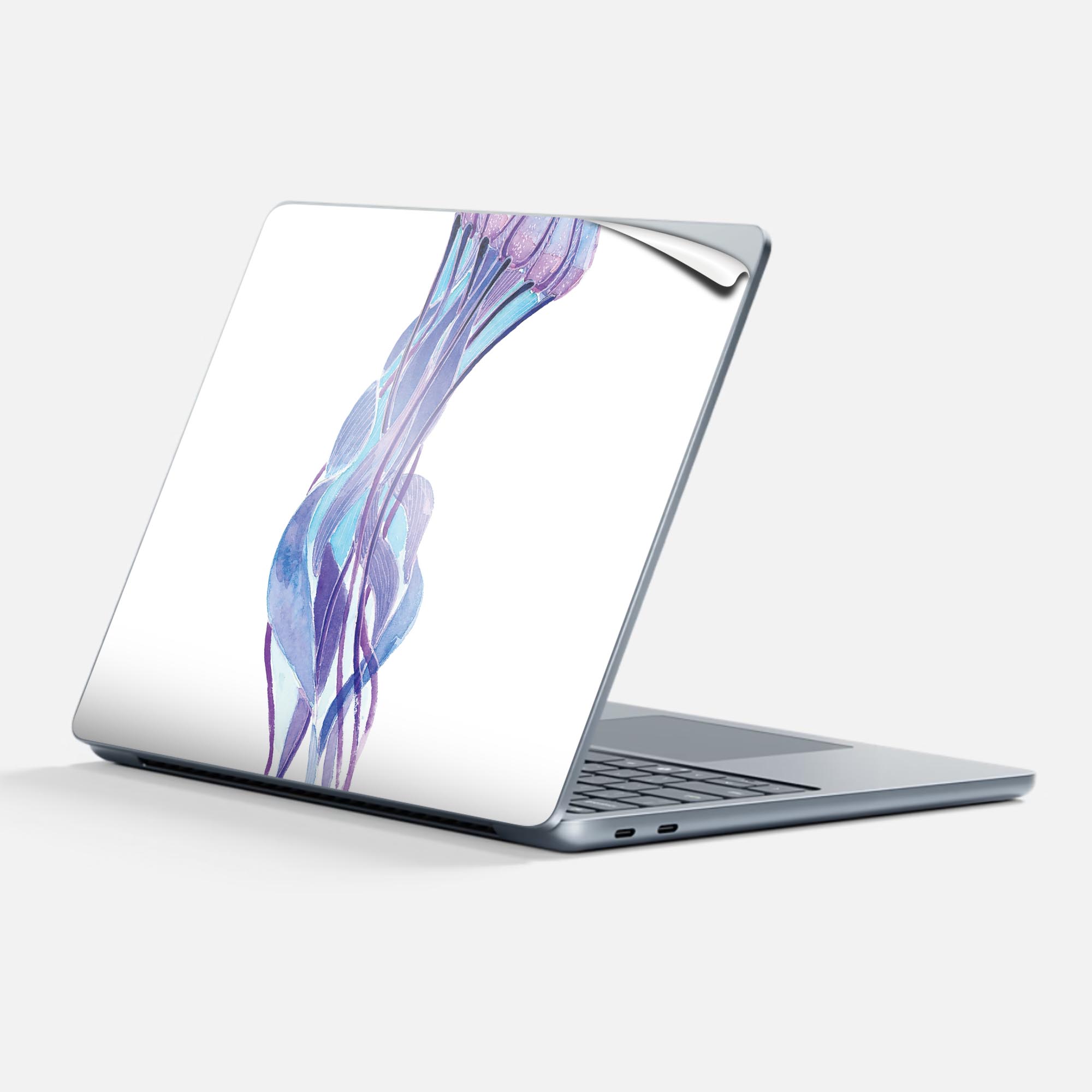 Surface Laptop 第7世代 13 インチ 用 スキンシール 全面スキンシール フル 背面 底 ステッカー 保護シール キャラクター かわいい 018998 クラゲ