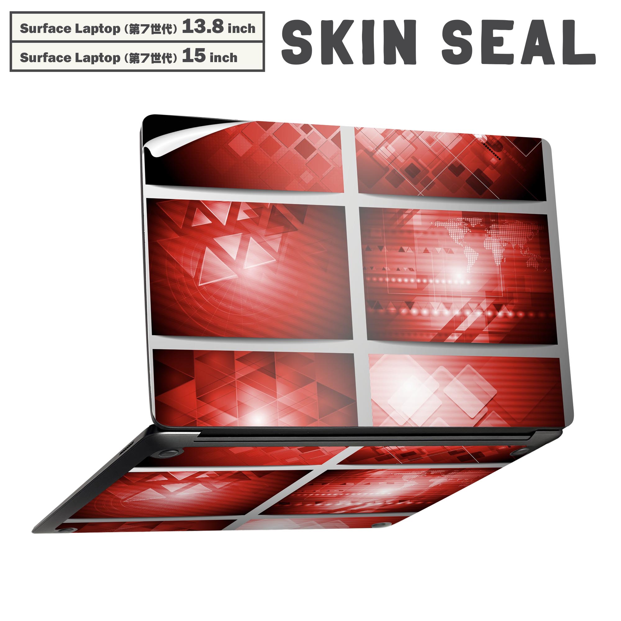 商品特徴・貼るだけでかんたん着せ替え、Surfac Laptop(第7世代) 13.8インチ・15インチ 共通対応デザインスキンシール・高精細プリントで写真と遜色のない仕上がり！半光沢シートでしっとりツヤのある表現力・ちょっとしたすり傷からSurface本体を保護・接着部はエアフリー素材で気泡の心配も軽減・再剥離素材なので貼り付け時の調整も安心注意事項画像はサンプルですので、ご覧の環境によっては多少色味に違いを感じる場合がございます。 イメージと違った、モニターと色味が異なるという理由での交換や返金はご対応出来かねます。スキンシールのみの販売で、本体は付属しません。また、シールは背面部用のみとなります。初回貼付時の位置調整や貼り直しは可能ですが、しっかりと押し付けて接着させた後の再剥離、再利用は保証しておりません。また接着部に油分や汚れが付着しますと角の部分は剥がれやすくなりますので、貼付時はあまり触れないようにご注意ください。無地のセミグロスシートにデザインをプリントした商品で、デコなどの加工はございません。 凹凸や光沢があるように見えたり布地や金属を素材にしたように見える商品もありますが、デザインの図版によるものです。印刷時に微妙な画像のズレが生じる場合がございます。ご注文後に1点1点制作する受注生産品の為、不良品以外のご返品や交換は固くお断りします。 発送について完全受注生産のハンドメイド商品となりますので、既製品と比べて発送までお時間を頂いています。 基本的に決済確認後、最大で10営業日での発送となります。繁忙期や休業日明けの場合はさらに時間がかかる場合があります。 その際には別途メールにてご連絡致します。メール便の場合、発送日から到着までに2?4日ほどかかる場合が多く、紛失などの保障もご対応できかねます。あらかじめご了承下さい。