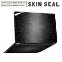 Surface Laptop 第7世代 13.8 / 15 インチ 用 スキンシール 全面スキンシール フル laptop7用 背面 底 ステッカー 保護シール キャラクター かわいい 001047 ダマスク 黒