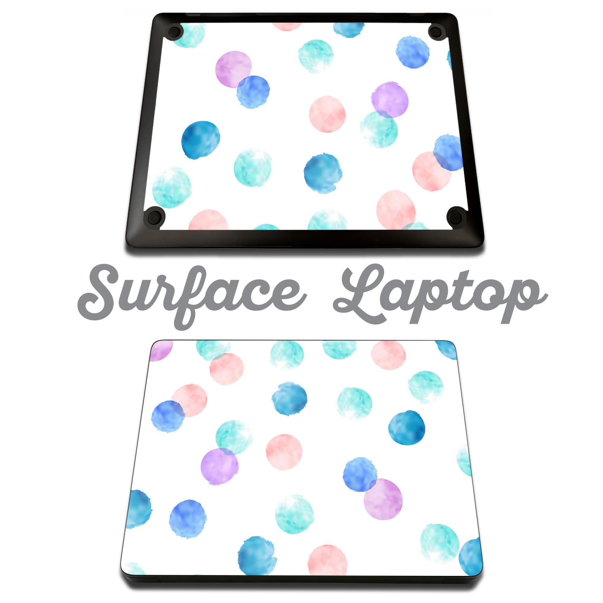 Surface Laptop 第7世代 13.8 / 15 インチ 用 スキンシール 全面スキンシール フル laptop7用 背面 底 ステッカー 保護シール キャラクター かわいい 012951 水玉　斑点　パステル