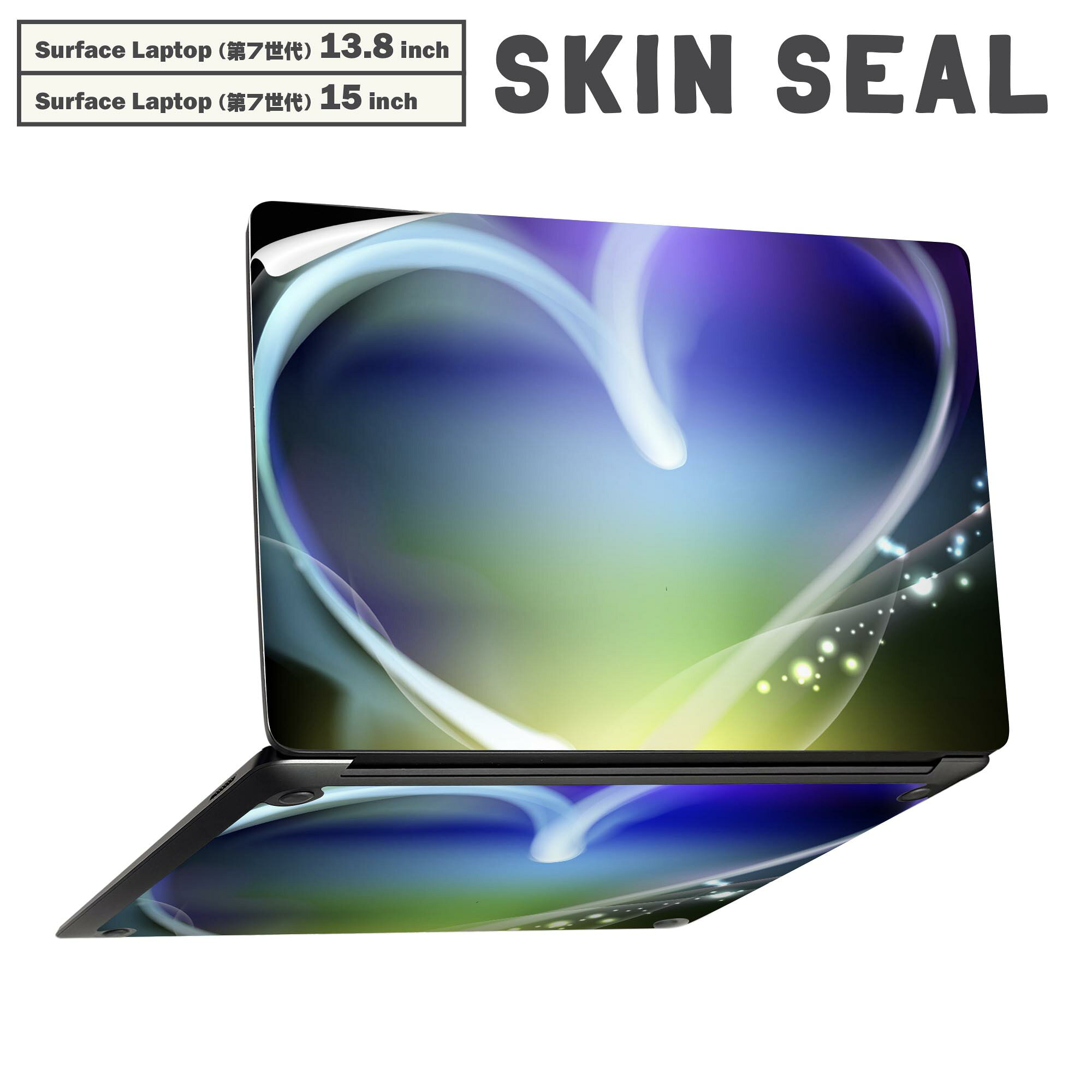 商品特徴・貼るだけでかんたん着せ替え、Surfac Laptop(第7世代) 13.8インチ・15インチ 共通対応デザインスキンシール・高精細プリントで写真と遜色のない仕上がり！半光沢シートでしっとりツヤのある表現力・ちょっとしたすり傷からSurface本体を保護・接着部はエアフリー素材で気泡の心配も軽減・再剥離素材なので貼り付け時の調整も安心注意事項画像はサンプルですので、ご覧の環境によっては多少色味に違いを感じる場合がございます。 イメージと違った、モニターと色味が異なるという理由での交換や返金はご対応出来かねます。スキンシールのみの販売で、本体は付属しません。また、シールは背面部用のみとなります。初回貼付時の位置調整や貼り直しは可能ですが、しっかりと押し付けて接着させた後の再剥離、再利用は保証しておりません。また接着部に油分や汚れが付着しますと角の部分は剥がれやすくなりますので、貼付時はあまり触れないようにご注意ください。無地のセミグロスシートにデザインをプリントした商品で、デコなどの加工はございません。 凹凸や光沢があるように見えたり布地や金属を素材にしたように見える商品もありますが、デザインの図版によるものです。印刷時に微妙な画像のズレが生じる場合がございます。ご注文後に1点1点制作する受注生産品の為、不良品以外のご返品や交換は固くお断りします。 発送について完全受注生産のハンドメイド商品となりますので、既製品と比べて発送までお時間を頂いています。 基本的に決済確認後、最大で10営業日での発送となります。繁忙期や休業日明けの場合はさらに時間がかかる場合があります。 その際には別途メールにてご連絡致します。メール便の場合、発送日から到着までに2?4日ほどかかる場合が多く、紛失などの保障もご対応できかねます。あらかじめご了承下さい。