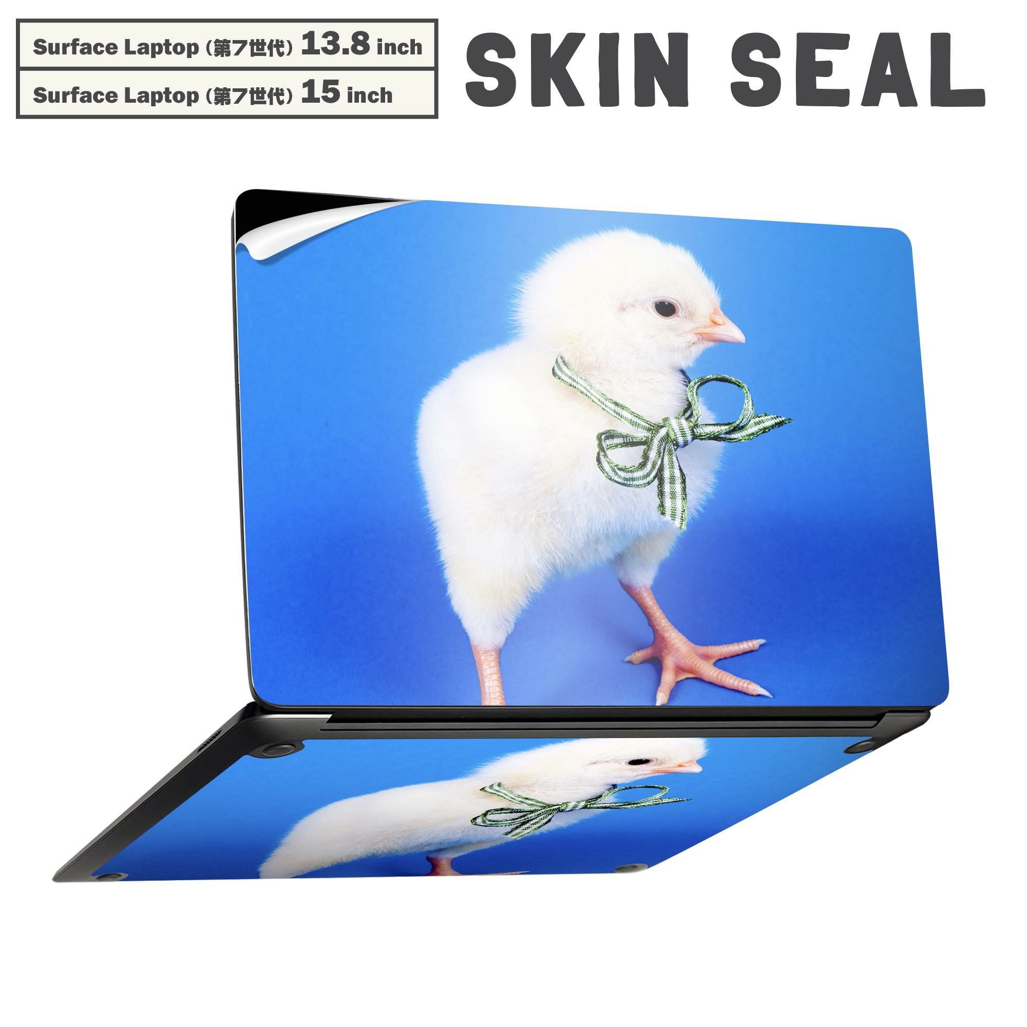 Surface Laptop 第7世代 13.8 / 15 インチ 用 スキンシール 全面スキンシール フル laptop7用 背面 底 ステッカー 保護シール キャラクター かわいい 002683 鳥　動物　写真