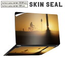 Surface Laptop 第7世代 13.8 / 15 インチ 用 スキンシール 全面スキンシール フル laptop7用 背面 底 ステッカー 保護シール キャラクター かわいい 023854 夕日 自転車