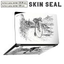 Surface Laptop 第7世代 13.8 / 15 インチ 用 スキンシール 全面スキンシール フル laptop7用 背面 底 ステッカー 保護シール キャラクター かわいい 034634 絵画 自転車 モノクロ
