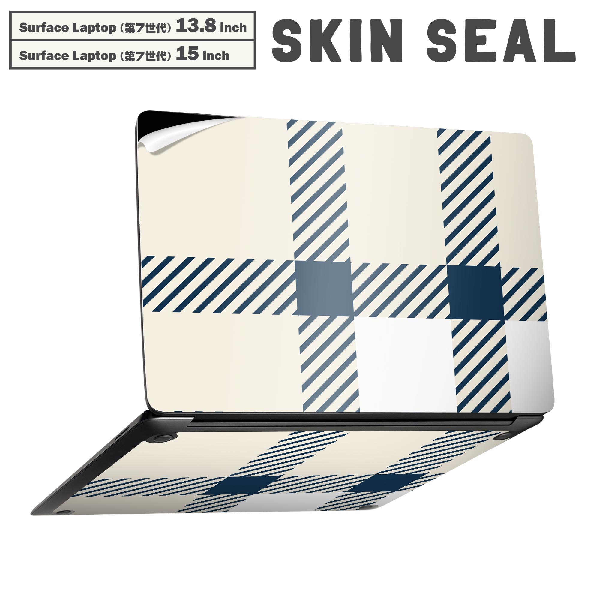 商品特徴・貼るだけでかんたん着せ替え、Surfac Laptop(第7世代) 13.8インチ・15インチ 共通対応デザインスキンシール・高精細プリントで写真と遜色のない仕上がり！半光沢シートでしっとりツヤのある表現力・ちょっとしたすり傷からSurface本体を保護・接着部はエアフリー素材で気泡の心配も軽減・再剥離素材なので貼り付け時の調整も安心注意事項画像はサンプルですので、ご覧の環境によっては多少色味に違いを感じる場合がございます。 イメージと違った、モニターと色味が異なるという理由での交換や返金はご対応出来かねます。スキンシールのみの販売で、本体は付属しません。また、シールは背面部用のみとなります。初回貼付時の位置調整や貼り直しは可能ですが、しっかりと押し付けて接着させた後の再剥離、再利用は保証しておりません。また接着部に油分や汚れが付着しますと角の部分は剥がれやすくなりますので、貼付時はあまり触れないようにご注意ください。無地のセミグロスシートにデザインをプリントした商品で、デコなどの加工はございません。 凹凸や光沢があるように見えたり布地や金属を素材にしたように見える商品もありますが、デザインの図版によるものです。印刷時に微妙な画像のズレが生じる場合がございます。ご注文後に1点1点制作する受注生産品の為、不良品以外のご返品や交換は固くお断りします。 発送について完全受注生産のハンドメイド商品となりますので、既製品と比べて発送までお時間を頂いています。 基本的に決済確認後、最大で10営業日での発送となります。繁忙期や休業日明けの場合はさらに時間がかかる場合があります。 その際には別途メールにてご連絡致します。メール便の場合、発送日から到着までに2?4日ほどかかる場合が多く、紛失などの保障もご対応できかねます。あらかじめご了承下さい。