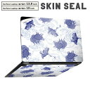 Surface Laptop 第7世代 13.8 / 15 インチ 用 スキンシール 全面スキンシール フル laptop7用 背面 底 ステッカー 保護シール キャラクター かわいい 008261 和風 和柄 亀 鶴 青 ブルー