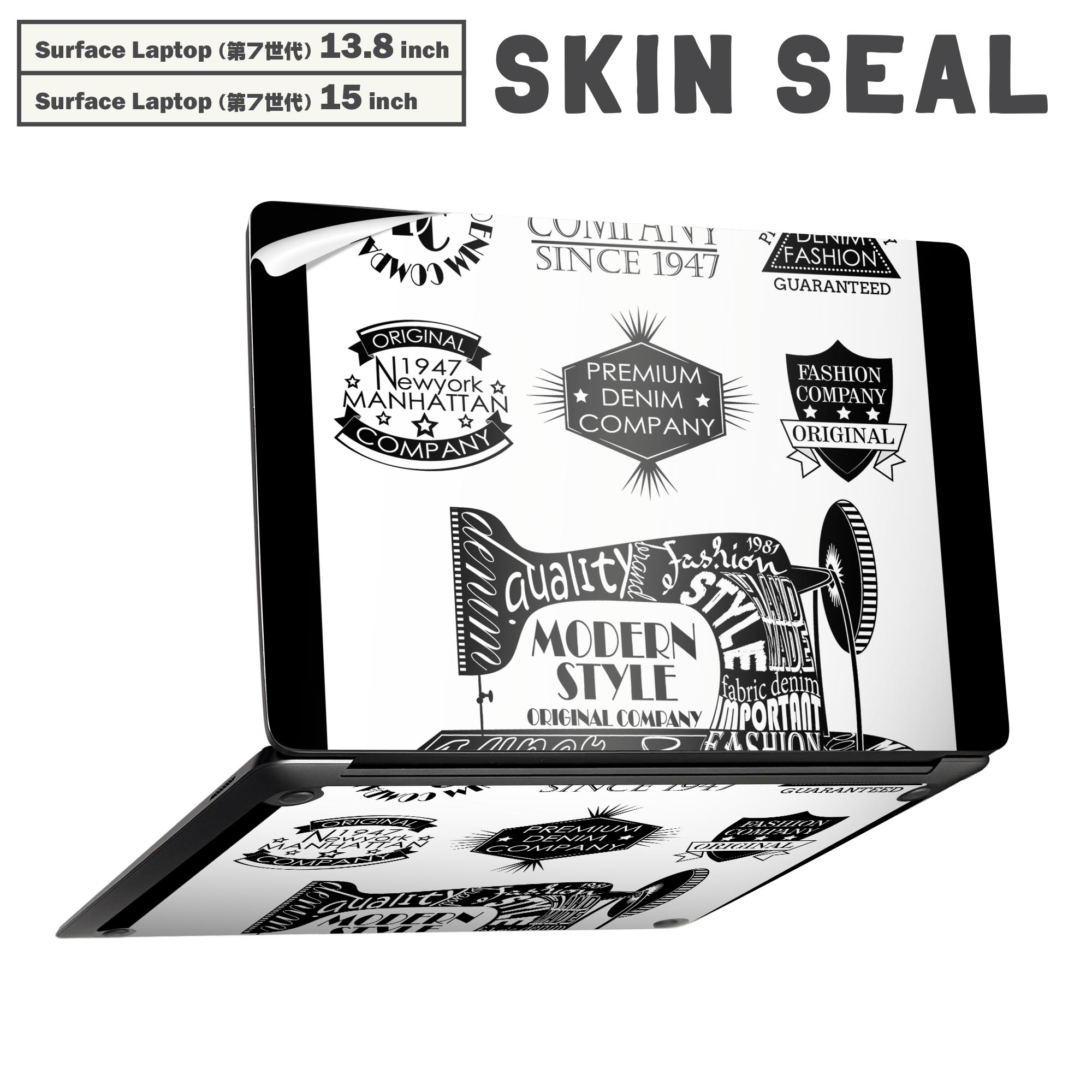 Surface Laptop 第7世代 13.8 / 15 インチ 用 スキンシール 全面スキンシール フル laptop7用 背面 底 ..