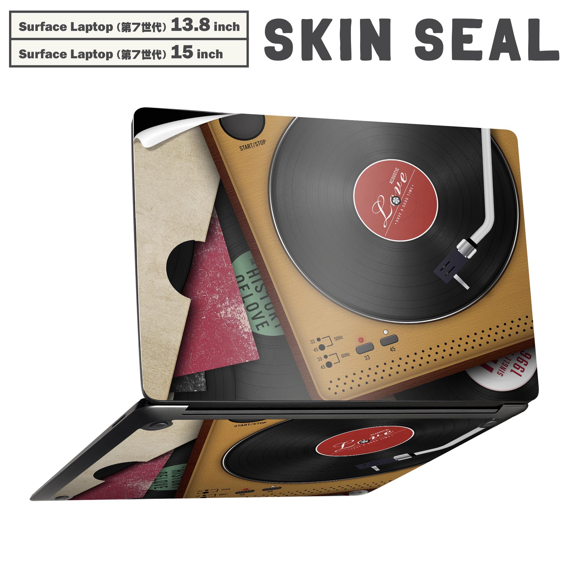 商品特徴・貼るだけでかんたん着せ替え、Surfac Laptop(第7世代) 13.8インチ・15インチ 共通対応デザインスキンシール・高精細プリントで写真と遜色のない仕上がり！半光沢シートでしっとりツヤのある表現力・ちょっとしたすり傷から...