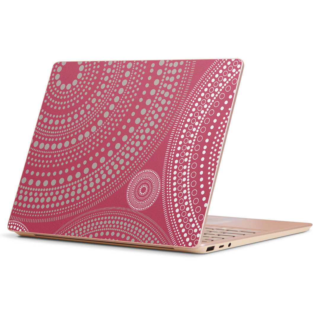 Surface Laptop Go (2020) 専用 スキンシール Microsoft サーフェス サーフィス ノートブック ノートパソコン カバー ケース フィルム ステッカー アクセサリー 保護 004839 ピンク　水玉　模様
