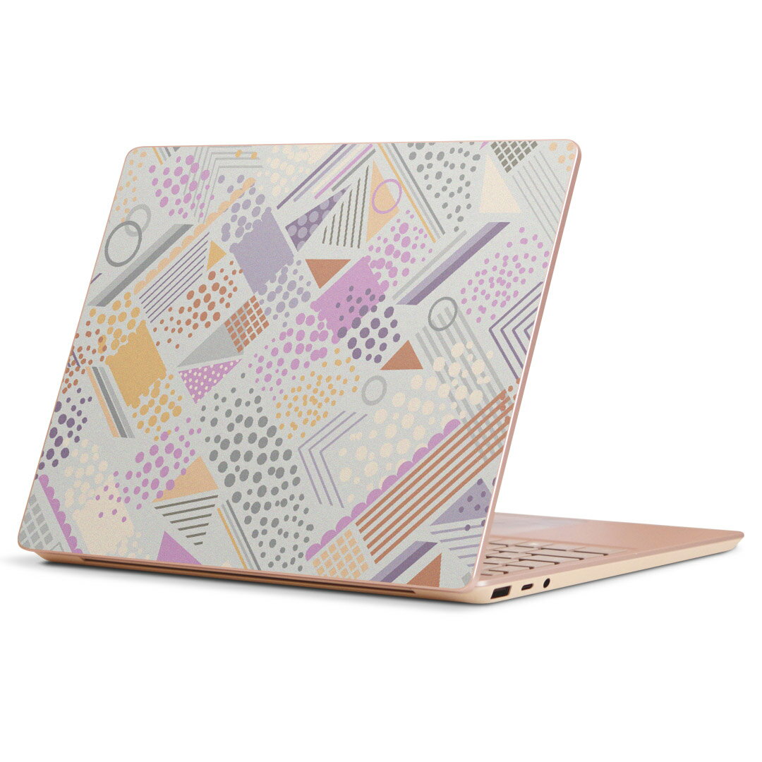 Surface Laptop Go (2020) 専用 スキンシール Microsoft サーフェス サーフィス ノートブック ノートパソコン カバー ケース フィルム ステッカー アクセサリー 保護 006528 ピンク　黄色　模様