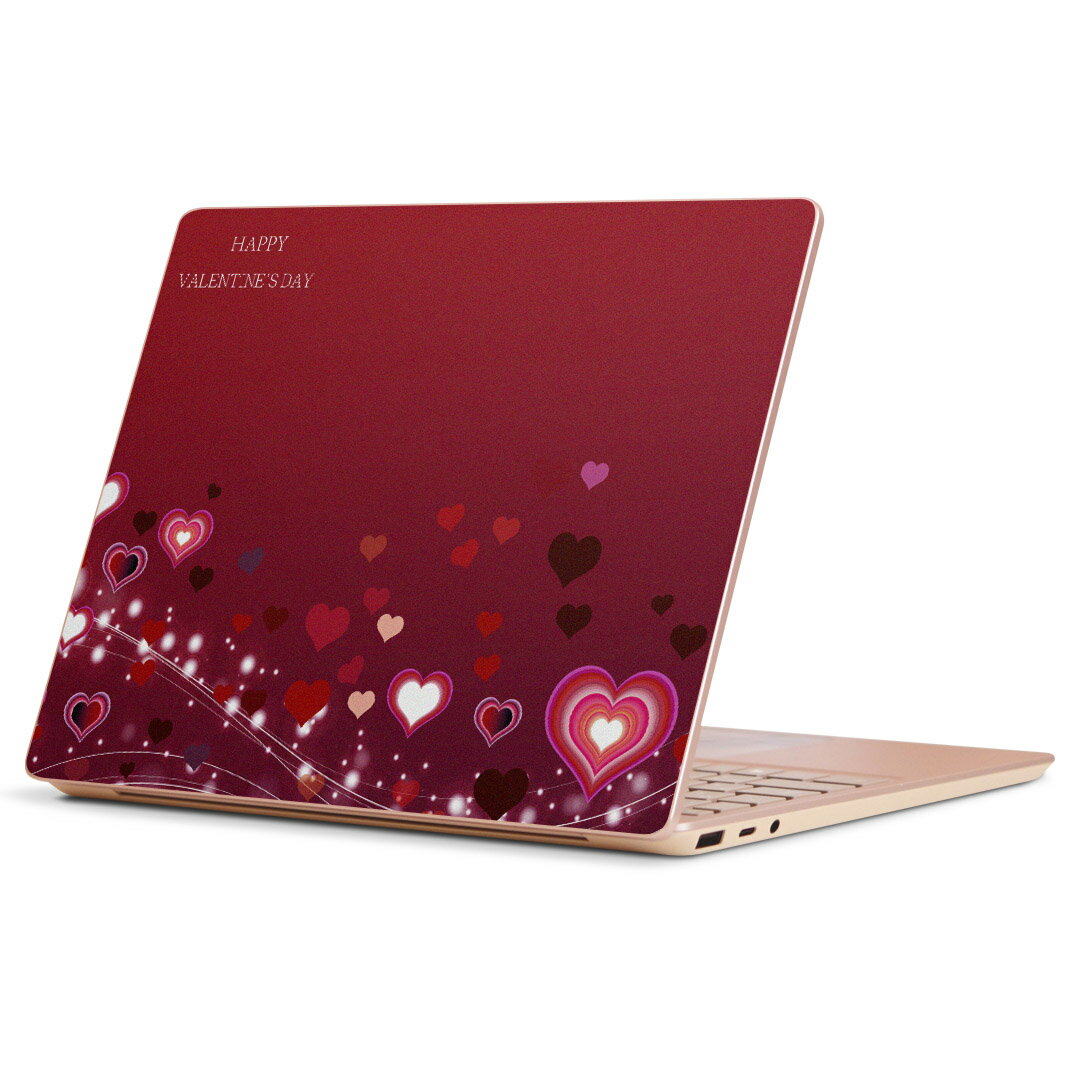 Surface Laptop Go (2020) 専用 スキンシール Microsoft サーフェス サーフィス ノートブック ノートパソコン カバー ケース フィルム ステッカー アクセサリー 保護 006777 ハート　赤　レッド