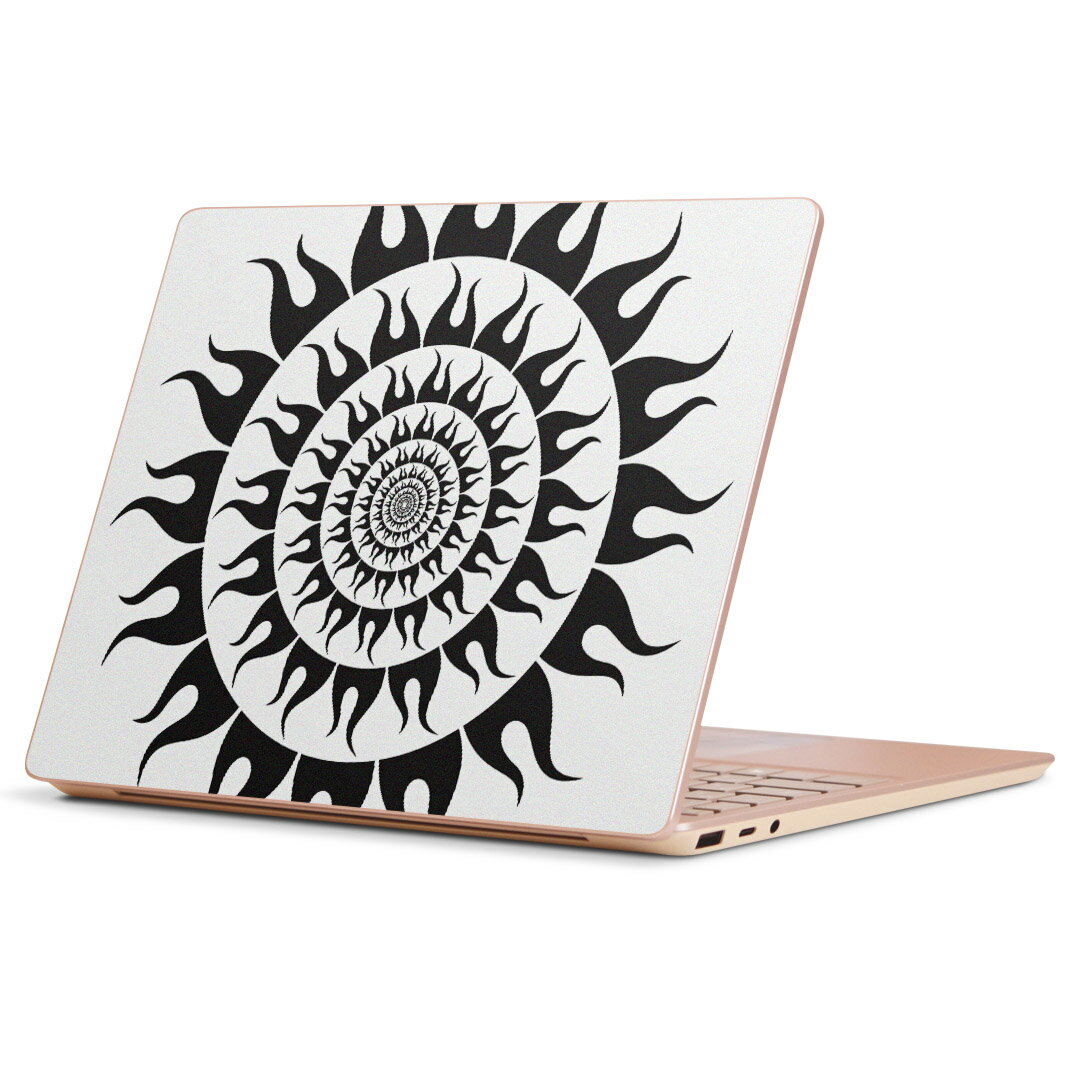 Surface Laptop Go (2020) 専用 スキンシール Microsoft サーフェス サーフィス ノートブック ノートパソコン カバー ケース フィルム ステッカー アクセサリー 保護 006936 太陽　黒