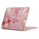 Surface Laptop Go (2020) 専用 スキンシール Microsoft サーフェス サーフィス ノートブック ノートパソコン カバー ケース フィルム ステッカー アクセサリー 保護 008299 バレンタイン ピンク リボン ハート