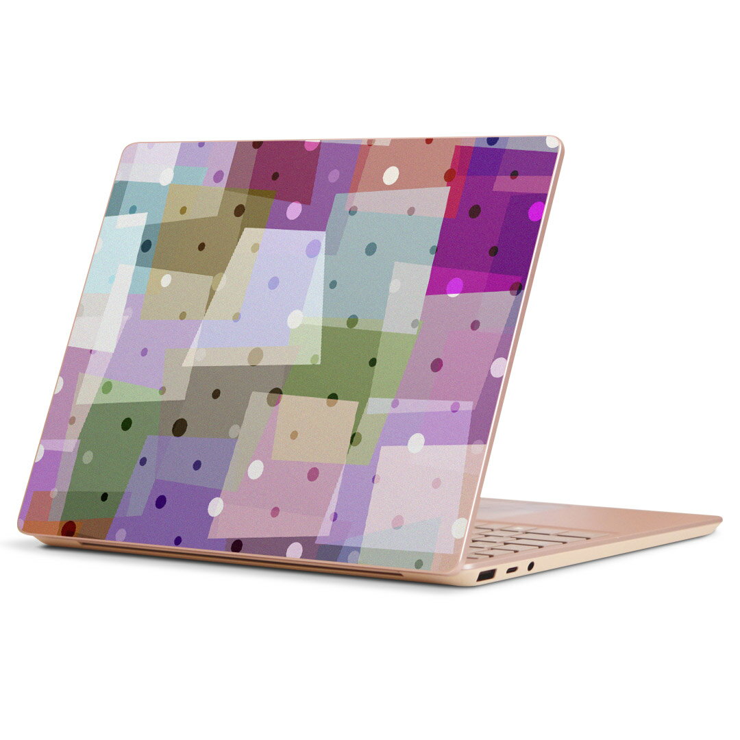 Surface Laptop Go (2020) 専用 スキンシール Microsoft サーフェス サーフィス ノートブック ノートパソコン カバー ケース フィルム ステッカー アクセサリー 保護 008504 カラフル　パステル　水玉　模様