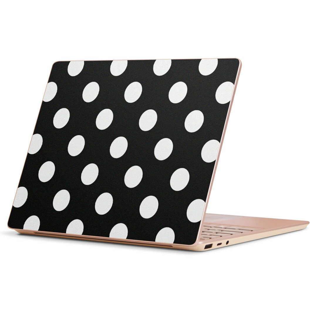 Surface Laptop Go (2020) 専用 スキンシール Microsoft サーフェス サーフィス ノートブック ノートパソコン カバー ケース フィルム ステッカー アクセサリー 保護 009093 シンプル　水玉　ドット　黒