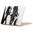 Surface Laptop Go (2020) 専用 スキンシール Microsoft サーフェス サーフィス ノートブック ノートパソコン カバー ケース フィルム ステッカー アクセサリー 保護 009382 人物 イラスト モノクロ(2)