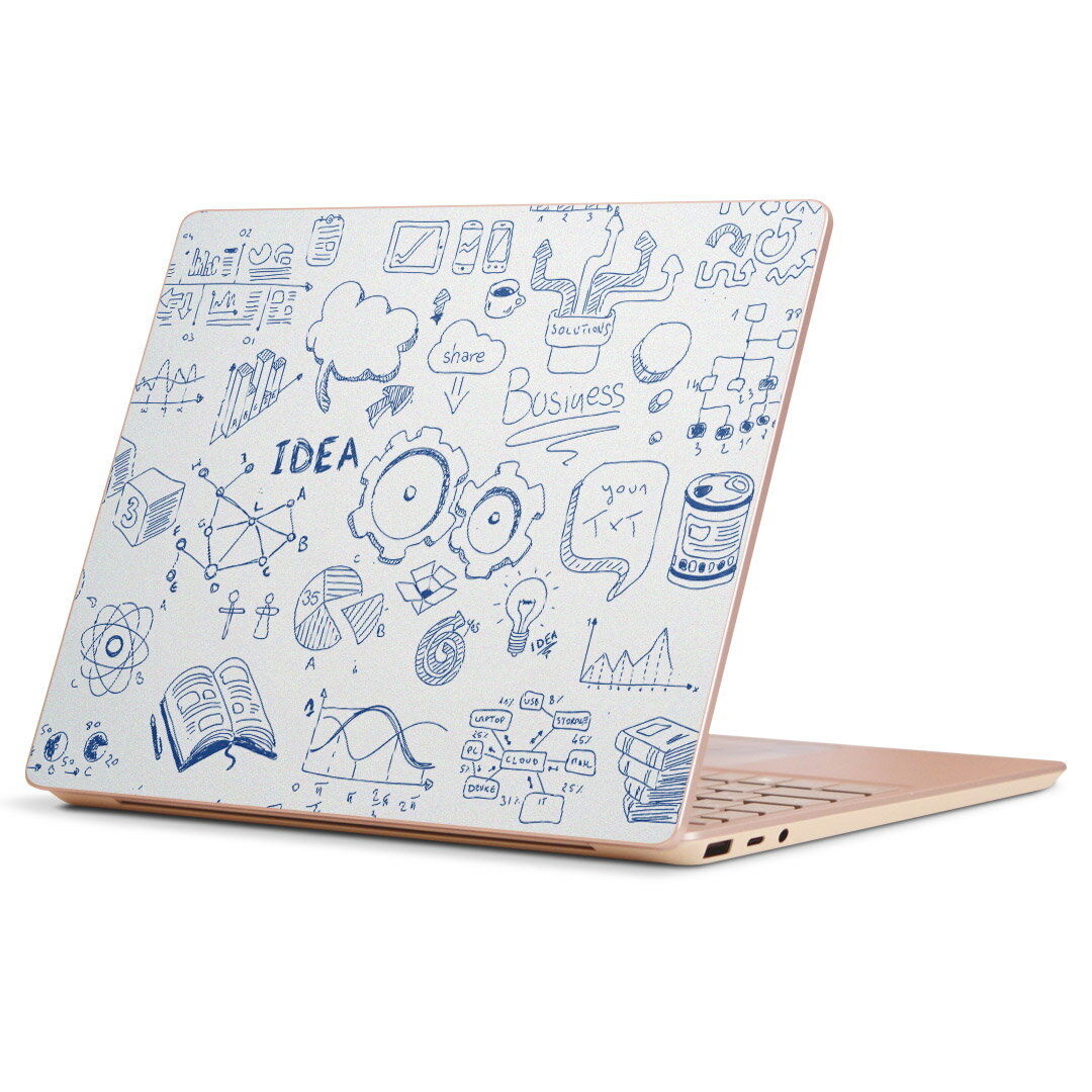 Surface Laptop Go (2020) 専用 スキンシール Microsoft サーフェス サーフィス ノートブック ノートパソコン カバー ケース フィルム ステッカー アクセサリー 保護 010241 英語　イラスト　青
