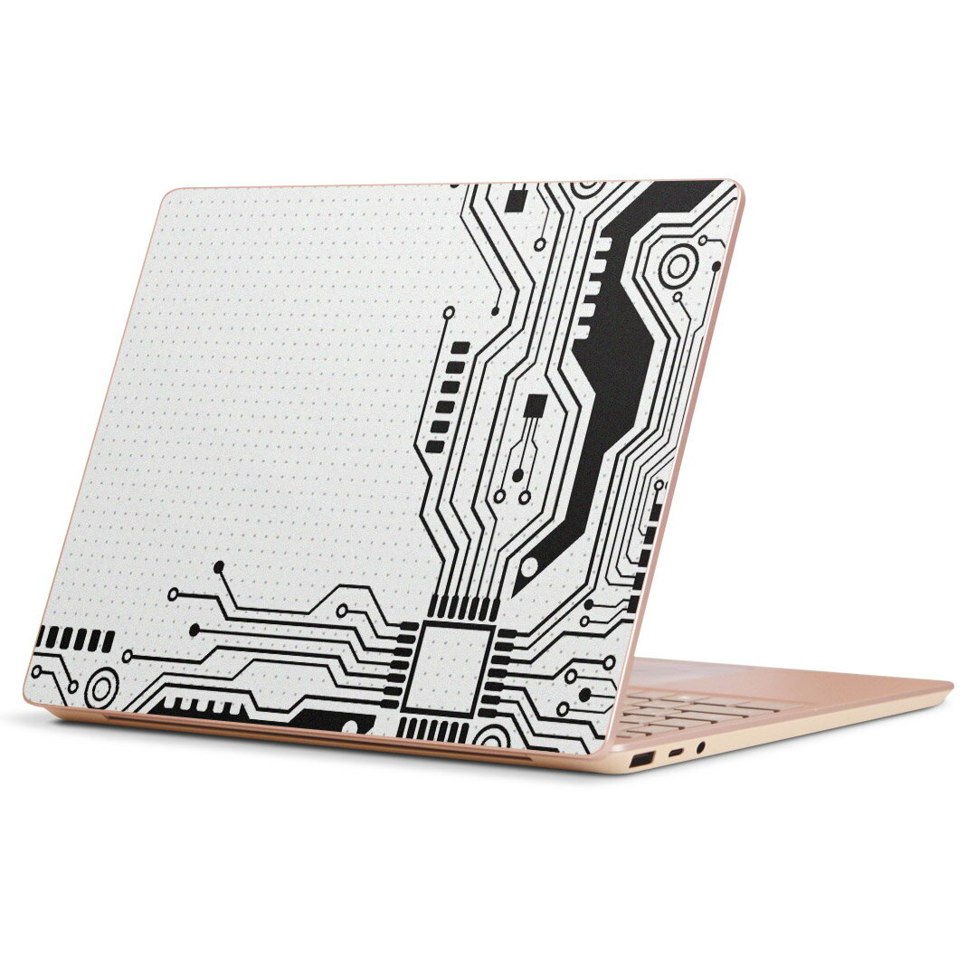 Surface Laptop Go (2020) 専用 スキンシール Microsoft サーフェス サーフィス ノートブック ノートパソコン カバー ケース フィルム ステッカー アクセサリー 保護 010407 化学　模様　白　黒