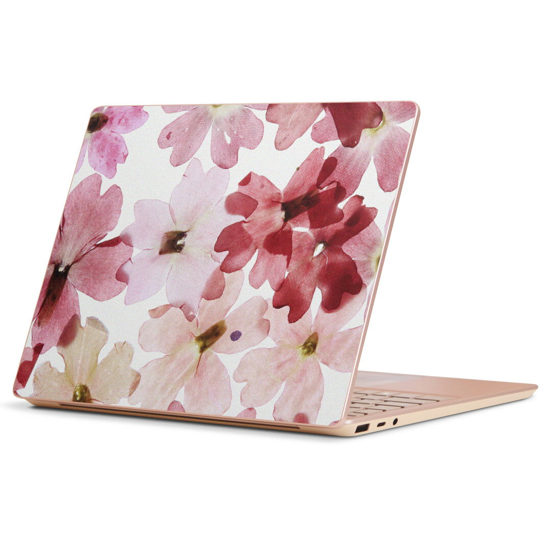 Surface Laptop Go (2020) 専用 スキンシール Microsoft サーフェス サーフィス ノートブック ノートパソコン カバー ケース フィルム ステッカー アクセサリー 保護 011258 花　　水彩