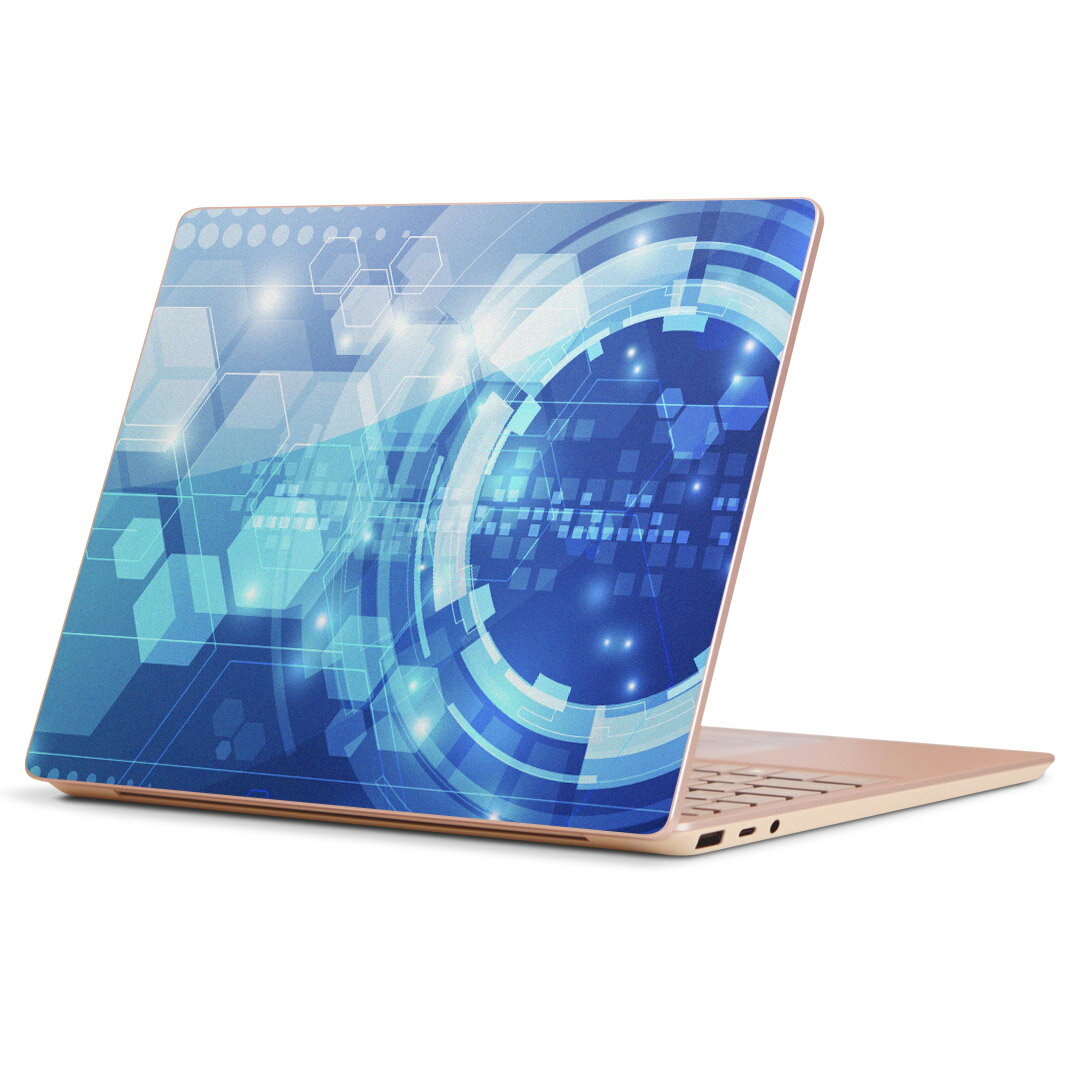 Surface Laptop Go (2020) 専用 スキンシール Microsoft サーフェス サーフィス ノートブック ノートパソコン カバー ケース フィルム ステッカー アクセサリー 保護 012762 青　機械　柄