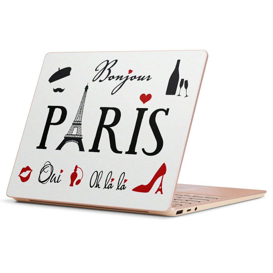 Surface Laptop Go (2020) 専用 スキンシール Microsoft サーフェス サーフィス ノートブック ノートパソコン カバー ケース フィルム ステッカー アクセサリー 保護 013201 パリ　英字　おしゃれ