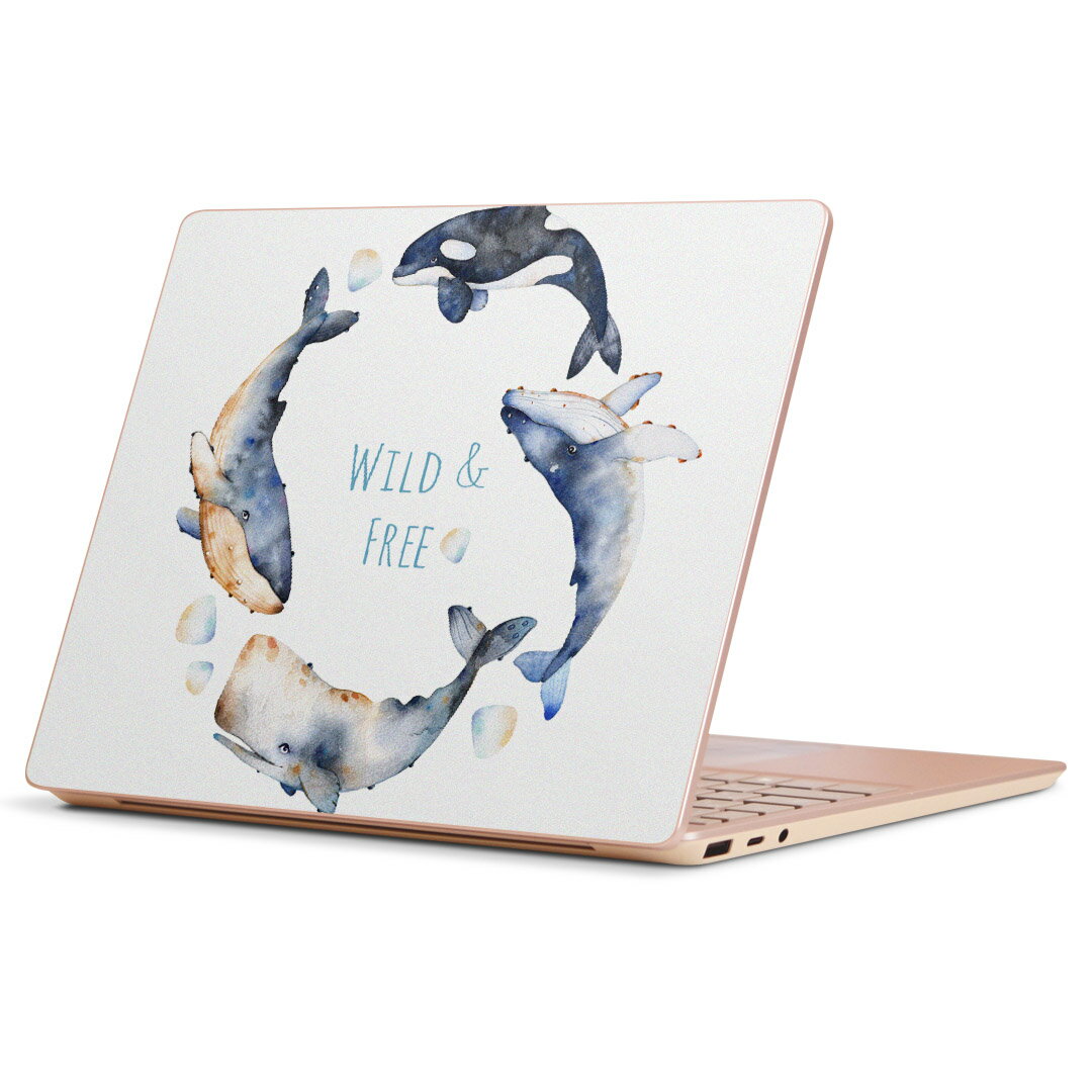 Surface Laptop Go (2020) 専用 スキンシール Microsoft サーフェス サーフィス ノートブック ノートパソコン カバー ケース フィルム ステッカー アクセサリー 保護 013466 くじら　海　英語