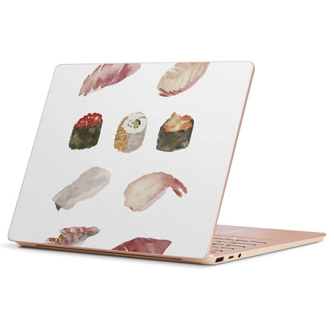 Surface Laptop Go (2020) 専用 スキンシール Microsoft サーフェス サーフィス ノートブック ノートパソコン カバー ケース フィルム ステッカー アクセサリー 保護 015846 寿司　手描き　和食