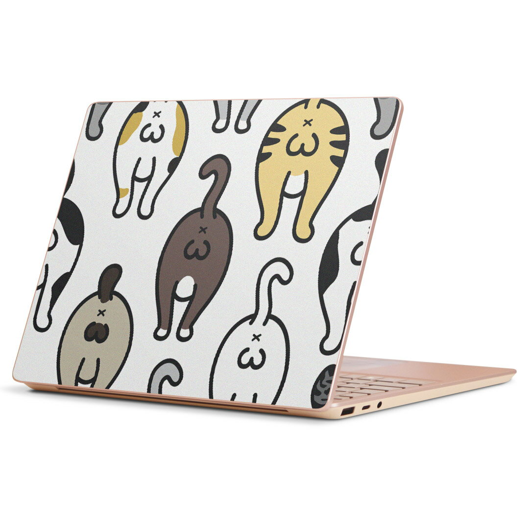 Surface Laptop Go (2020) 専用 スキンシール Microsoft サーフェス サーフィス ノートブック ノートパソコン カバー ケース フィルム ステッカー アクセサリー 保護 016238 猫　おしり