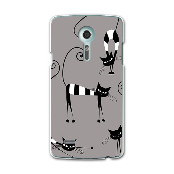 LGL22 isai イサイ lgl22 au エーユー スマホ カバー ケース スマホケース スマホカバー PC ハードケース 猫　イラスト アニマル 004732