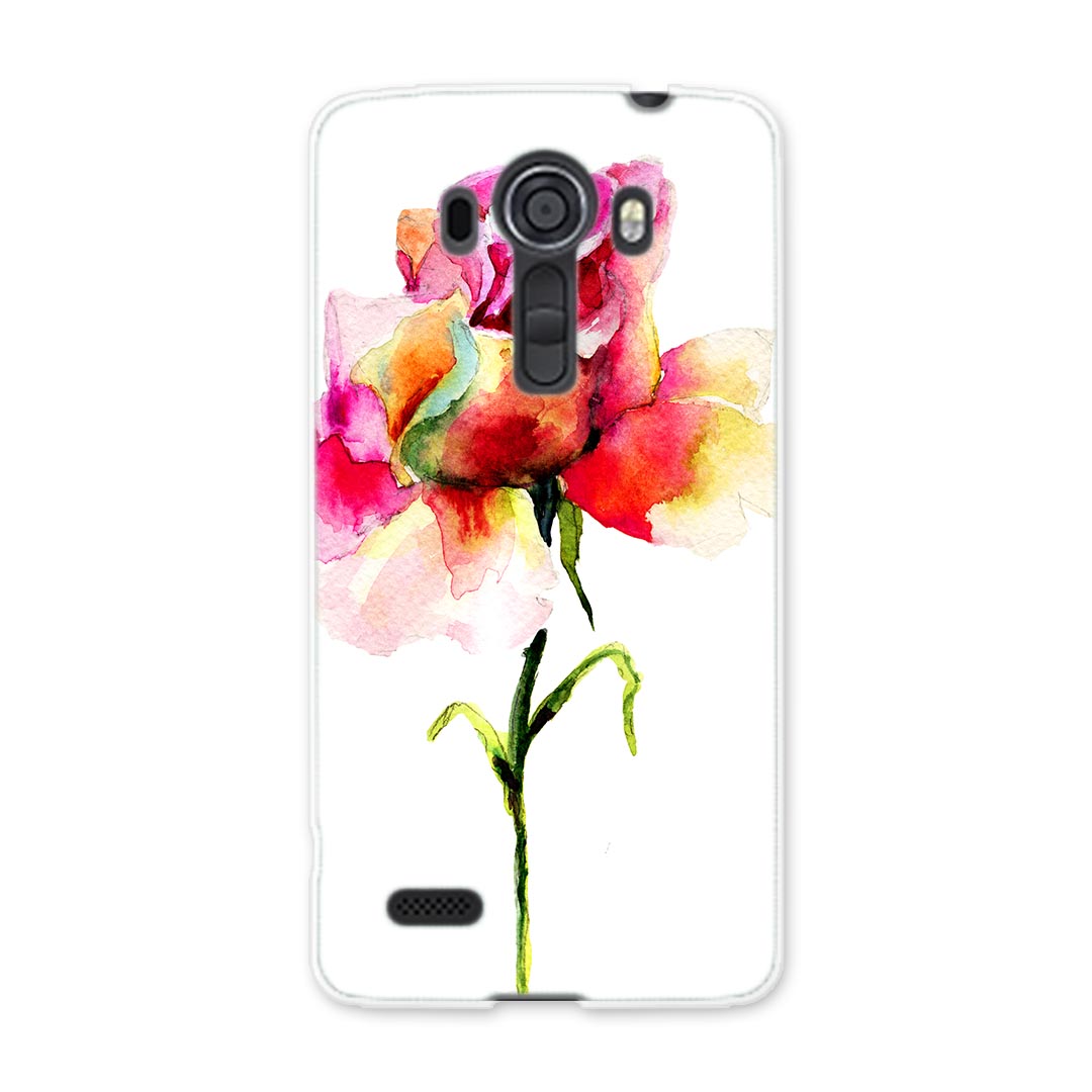 LGV32 isai vivid イサイ lgv32 au エーユー カバー スマホケース スマホカバー PC ハードケース 花　フラワー　水彩　赤　ピンク フラワー 008097