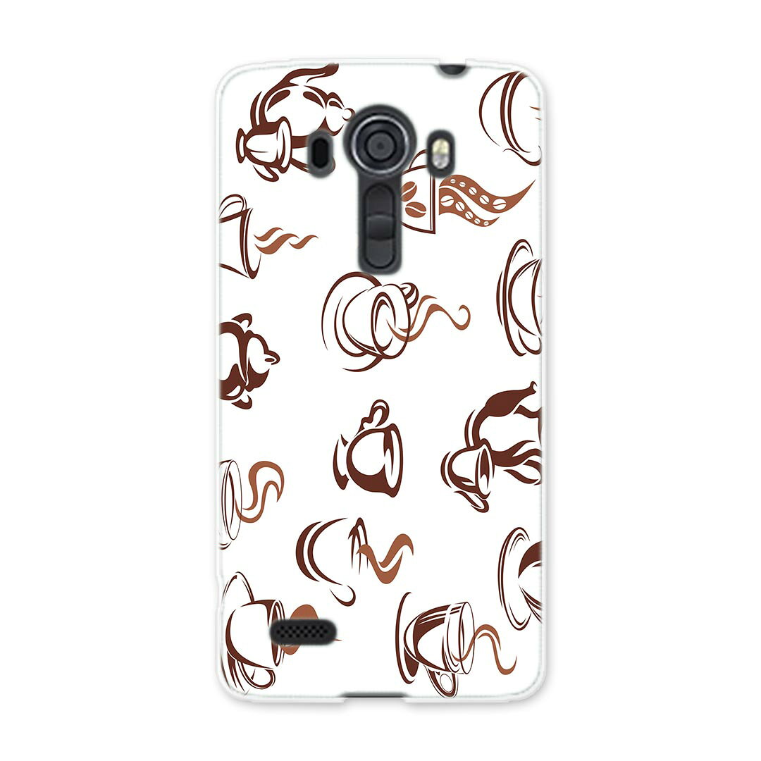 LGV32 isai vivid イサイ LG Electronics LGエレクトロニクス au エーユー lgv32 スマホ カバー ケース スマホケース スマホカバー TPU ソフトケース 009523 コーヒー　茶色　カフェ