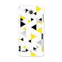 LGV33 Qua phone PX キュア フォン px lgv33 au エーユー スマホ カバー ケース スマホケース スマホカバー PC ハードケース 模様 黄色 三角 011387(2)
