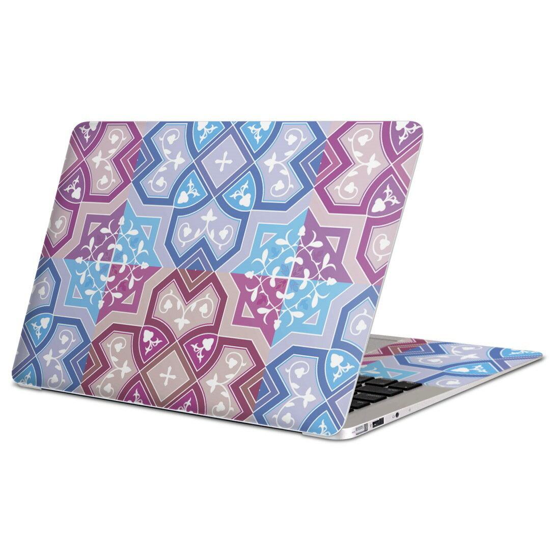 MacBook 用 スキンシール マックブック 13インチ 〜 16インチ MacBook Pro / MacBook Air 各種対応 ノートパソコン カバー ケース フィルム ステッカー アクセサリー 保護 000521 紫　模様