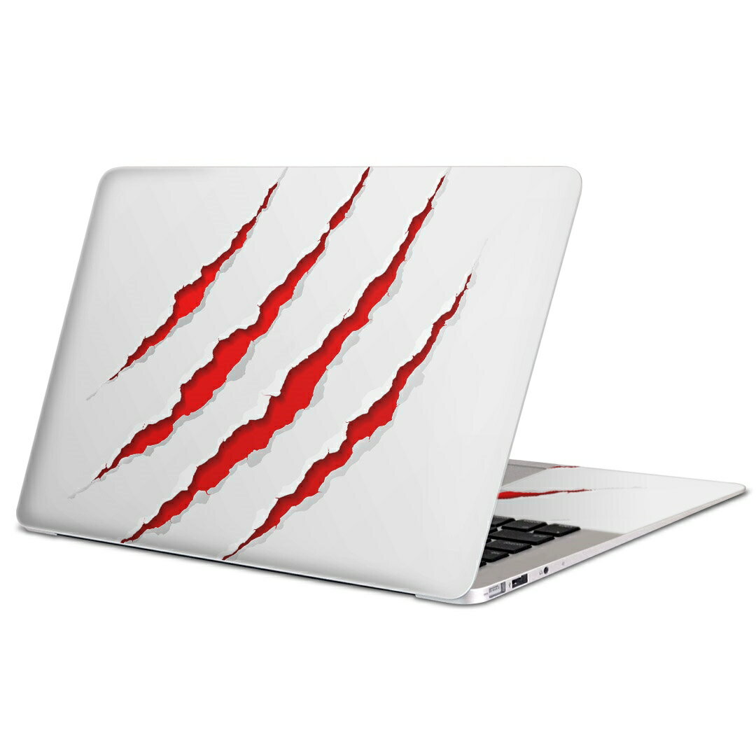 MacBook 用 スキンシール マックブック 13インチ 〜 16インチ MacBook Pro / MacBook Air 各種対応 ノートパソコン カバー ケース フィルム ステッカー アクセサリー 保護 001093 爪痕　赤