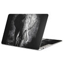MacBook 用 スキンシール マックブック 13インチ ~ 16インチ MacBook Pro / MacBook Air 各種対応 ノートパソコン カバー ケース フィルム ステッカー アクセサリー 保護 001211 ゾウ 動物 モノクロ