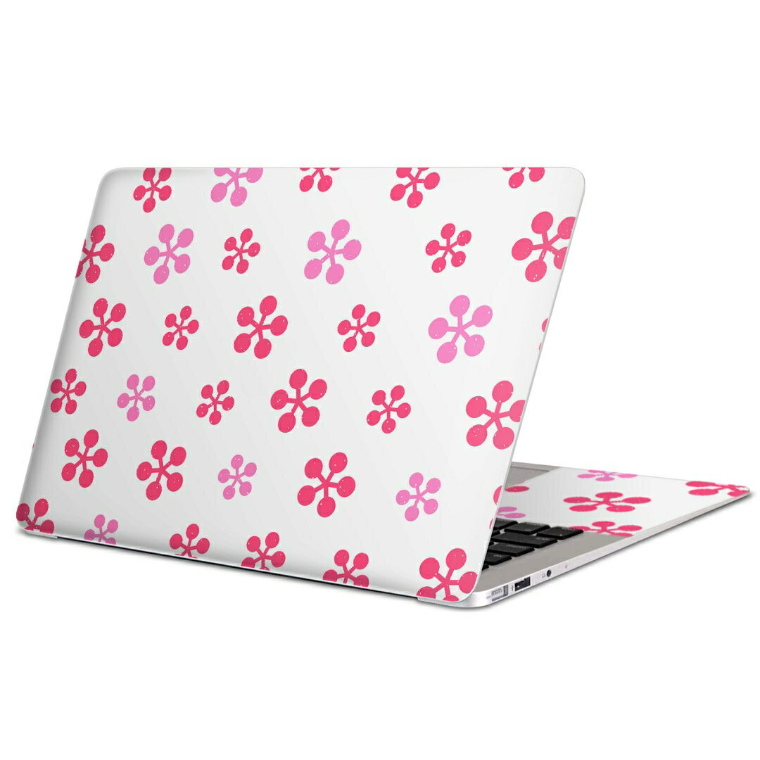MacBook 用 スキンシール マックブック 13インチ 〜 16インチ MacBook Pro / MacBook Air 各種対応 ノートパソコン カバー ケース フィルム ステッカー アクセサリー 保護 002508 花　　ピンク