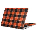 MacBook 用 スキンシール マックブック 13インチ 〜 16インチ MacBook Pro / MacBook Air 各種対応 ノートパソコン カバー ケース フィルム ステッカー アクセサリー 保護 020141 チェック オレンジ