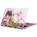 MacBook 用 スキンシール マックブック 13インチ ~ 16インチ MacBook Pro / MacBook Air 各種対応 ノートパソコン カバー ケース フィルム ステッカー アクセサリー 保護 022975 自転車 イラスト 花 ペイント