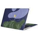 MacBook 用 スキンシール マックブック 13インチ 〜 16インチ MacBook Pro / MacBook Air 各種対応 ノートパソコン カバー ケース フィルム ステッカー アクセサリー 保護 023687 三日月　植物　イラスト