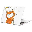 MacBook 用 スキンシール マックブック 13インチ ~ 16インチ MacBook Pro / MacBook Air 各種対応 ノートパソコン カバー ケース フィルム ステッカー アクセサリー 保護 026200 きつね 傘 雨