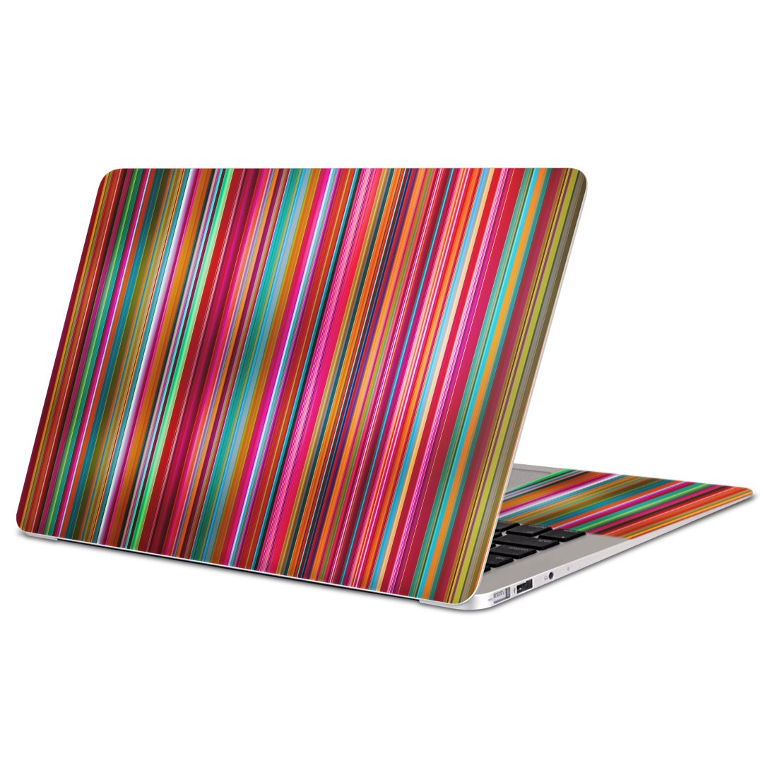 MacBook 用 スキンシール マックブック 13インチ 〜 16インチ MacBook Pro / MacBook Air 各種対応 ノートパソコン カバー ケース フィルム ステッカー アクセサリー 保護 004832 模様 しましま